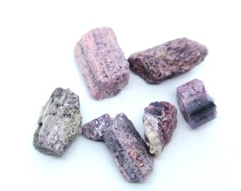 Raw Purple Tourmaline Chunks - Natural Gemstone Pieces- SemiPrecious Gemstone Carat bag