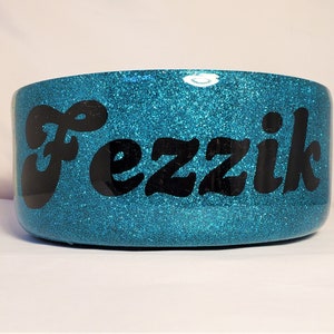 Custom Personalized Glitter Stainless Steel Dog Cat Pet Bowl You Select Colors & Font 2 Sizes Available