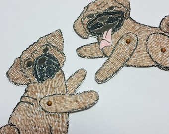 Pug Dog Animal Paper Dolls Puppets Patterns Articulated Mechanical Animals Printable Animal Digital Downloadable 0102