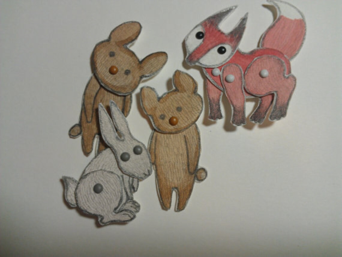Woodland Animal Paper Dolls Puppets Patterns Articulated Mechanical
