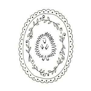 Hedgehog Embroidery Pattern Printable Woodland Animal Digital Downloadable 0007