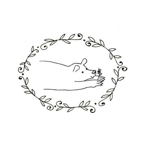 Hand Embroidery Bear Digital Downloadable Pattern pdf 0090