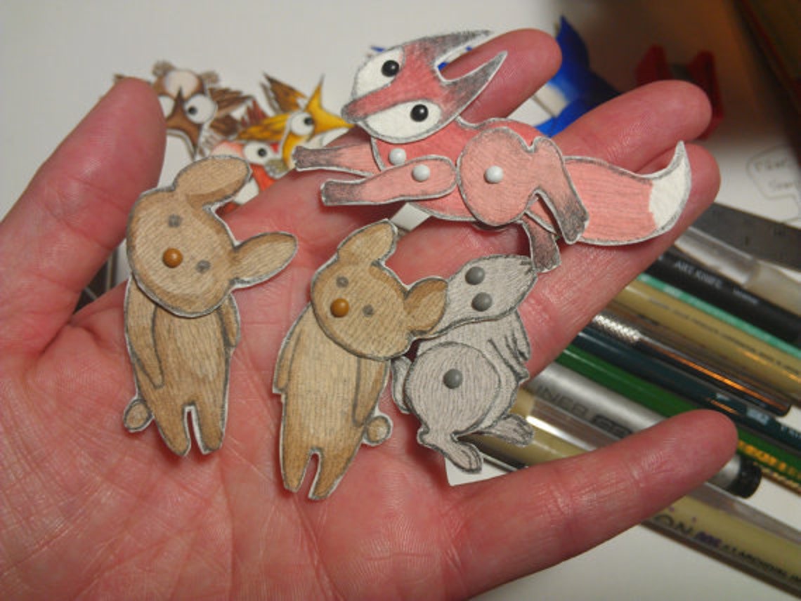 Woodland Animal Paper Dolls Puppets Patterns Articulated Mechanical