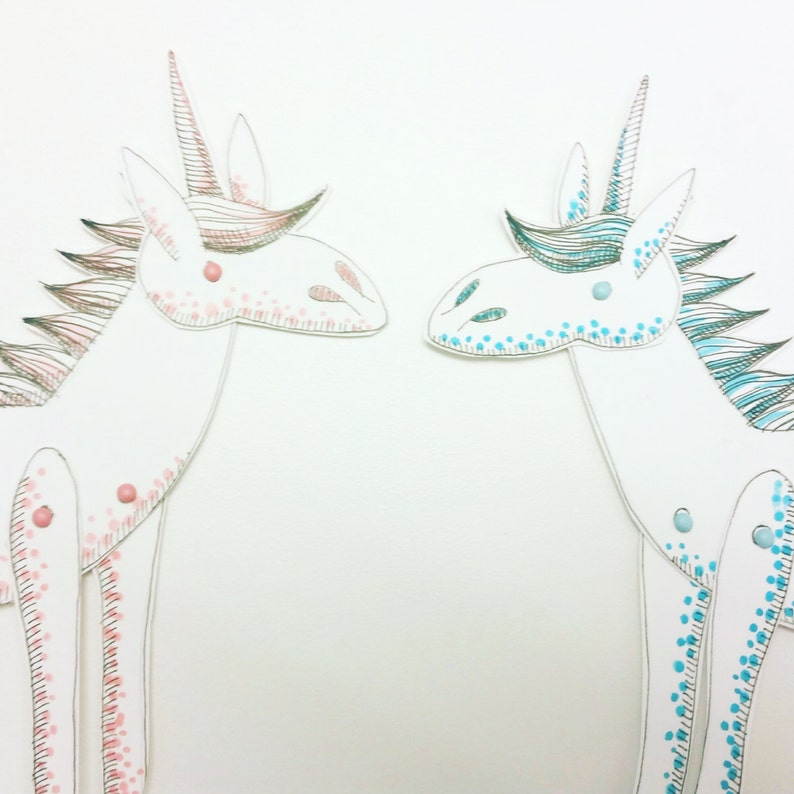 unicorn animal paper dolls puppets patterns articulated etsy
