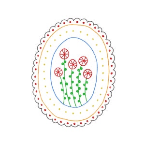 Embroidery Pattern Flowers Digital Downloadable PDF 0010