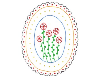 Embroidery Pattern Flowers Digital Downloadable PDF 0010