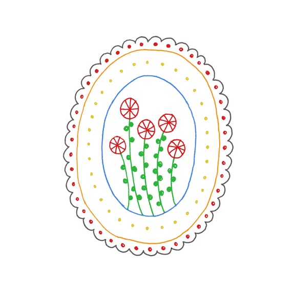 Embroidery Pattern Flowers Digital Downloadable PDF 0010 | Etsy