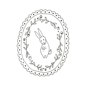 Hand Embroidery Pattern Bunny Rabbit Digital Downloadable Easter Bunny 0002 image 1