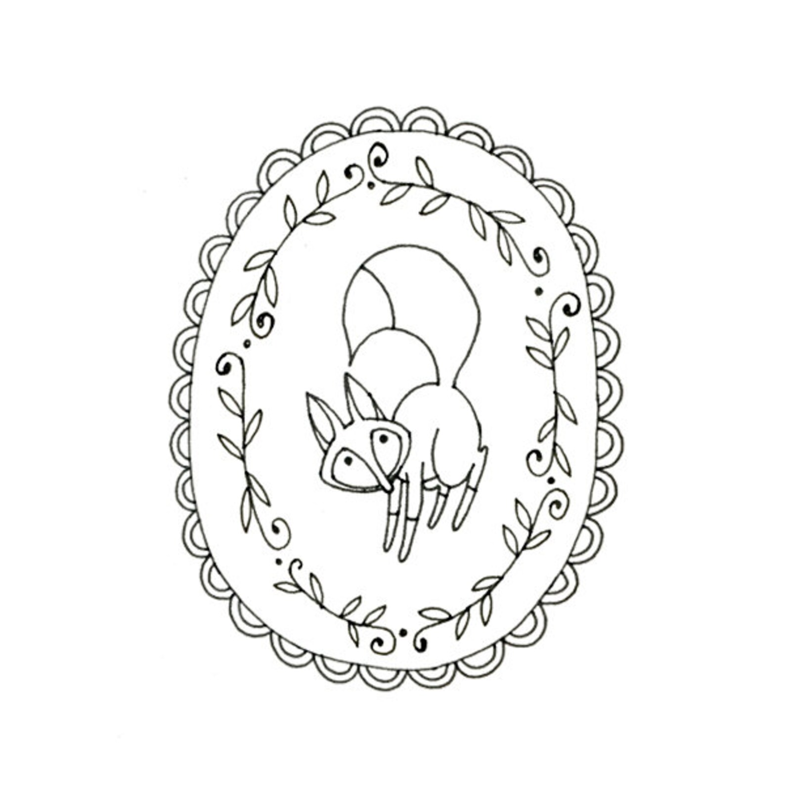 Fox Embroidery Pattern Printable Woodland Animal Digital Etsy