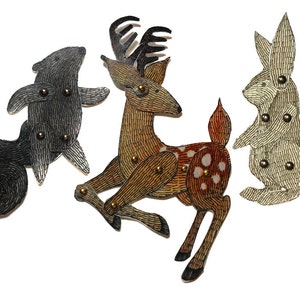 Woodland Animal Paper Dolls Deer Rabbit Squirrel Puppets Patterns Articulated Mechanical Animals, Printable Animal Digital Downloadable 0083 image 2