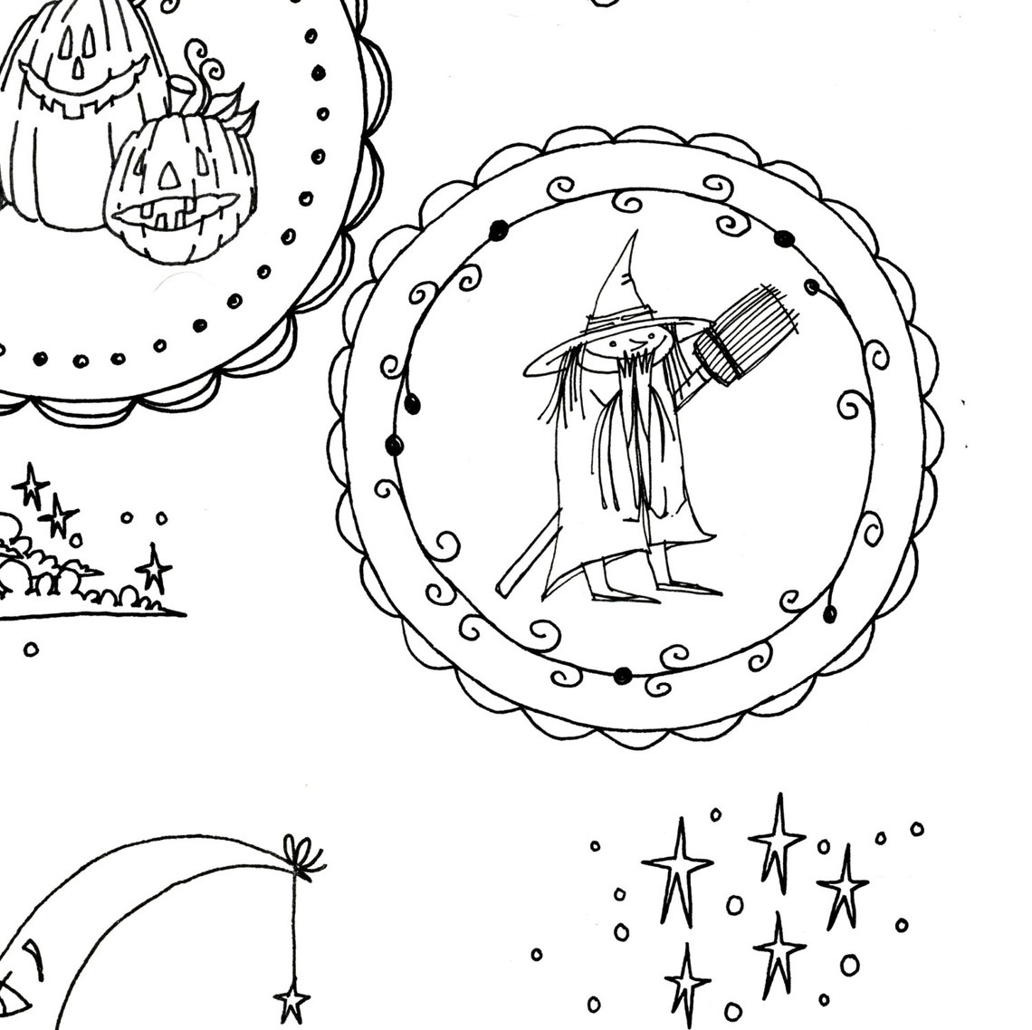 Halloween Embroidery Patterns Printable Set of Digital - Etsy