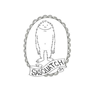 BigFoot Sasquatch Yeti Cryptozoology Cryptid Download Printable Embroidery Pattern Digital Downloadable Hand Embroidery 0046