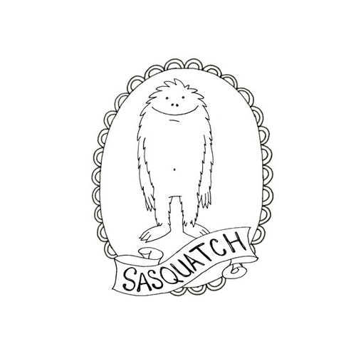 BigFoot Sasquatch Yeti Cryptozoology Cryptid Download Printable Embroidery Pattern Digital Downloadable Hand Embroidery 0046
