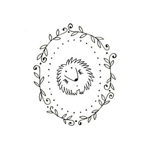 Hedgehog Embroidery Pattern Printable Woodland Animal Digital Downloadable 0088