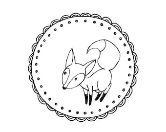 Fox Embroidery Pattern Printable Woodland Animal Digital Downloadable 0005