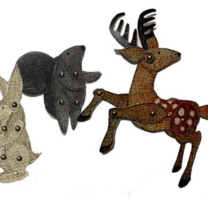 Woodland Animal Paper Dolls Deer Rabbit Squirrel Puppets Patterns Articulated Mechanical Animals, Printable Animal Digital Downloadable 0083 image 3