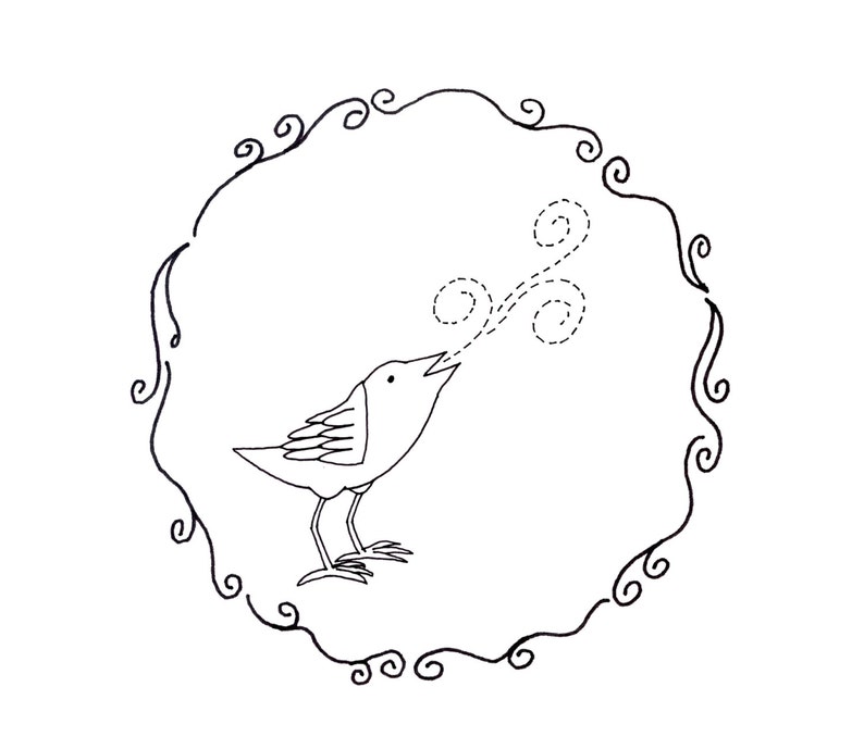 Bird Embroidery Pattern Woodland Animal Digital Downloadable 0106 image 1