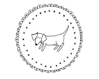 Hand Embroidery Dachshund Dog Wiener Dog Pattern Printable Sausage Animal Digital Downloadable 0058