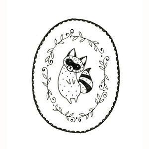 Raccoon Embroidery Pattern PDF Digital Downloadable 0001 image 1