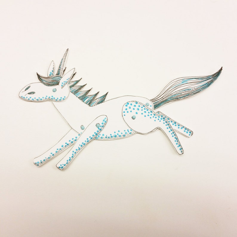 unicorn animal paper dolls puppets patterns articulated etsy