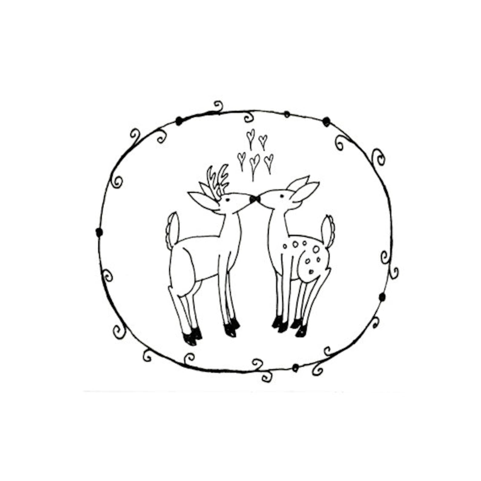 Deer hand embroidery sybju valentines printable  etsy Deer hand embroidery sybju valentines printable  etsy