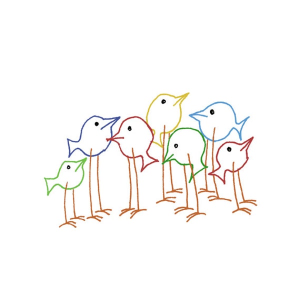 Bird Embroidery Pattern Woodland Animal Printable Digital Downloadable 0075