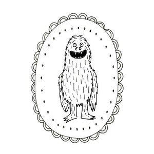 BigFoot Sasquatch Yeti Cryptozoology Cryptid Download afdrukbaar borduurpatroon Digitaal downloadbaar handborduurwerk 0060