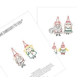 Gnomes Embroidery Patterns Set Digital Downloadable PDF Hand Embroidery Fairy Tale 0052