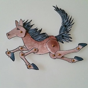 Paper articulated horse paper doll paper horse puppet equestrian paper toy 0059