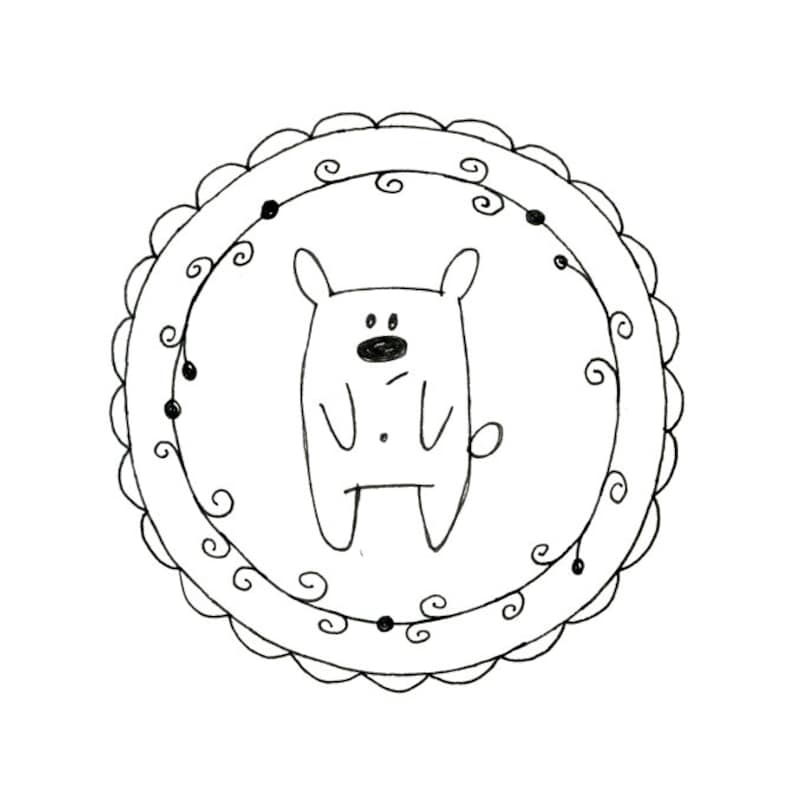 Hand Embroidery Bear Digital Downloadable Pattern Teddy Bear Etsy