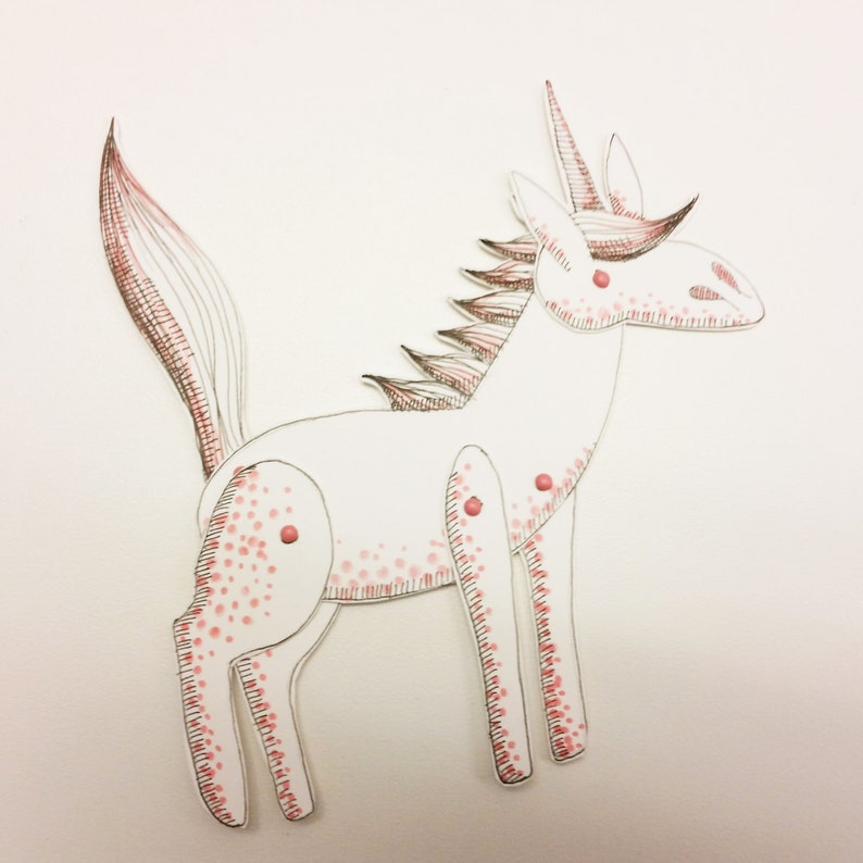unicorn animal paper dolls puppets patterns articulated etsy