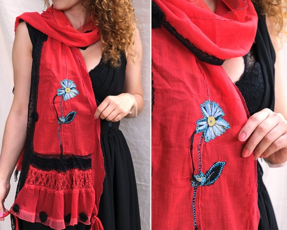Red scarf cotton sales