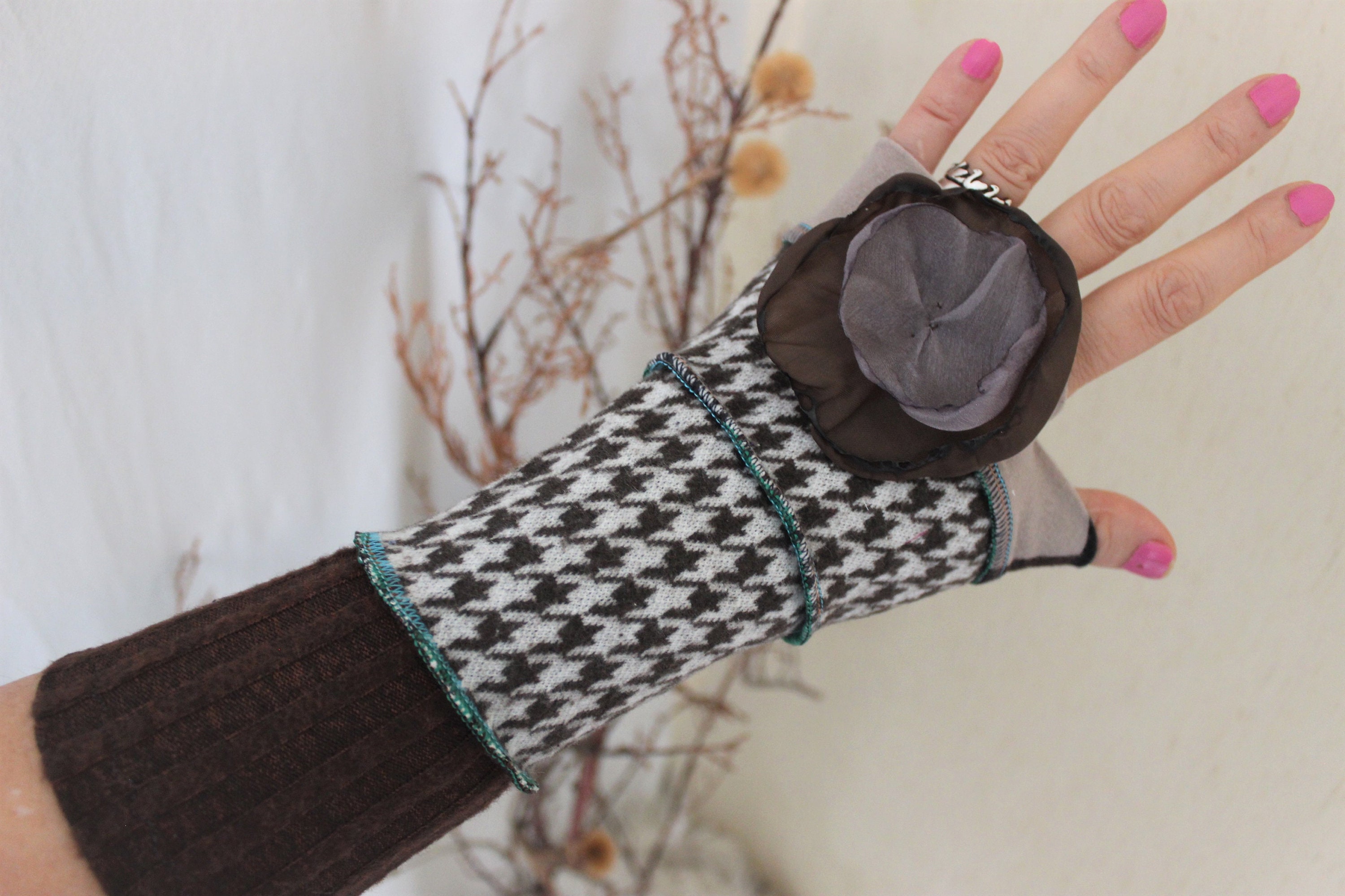GLOVES IN TORTILLA BROWN MIX COLORFUL WOOL 453749