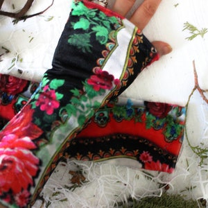Color velvet gloves, Velvet arm warmers, Red Velvet gloves, Rainbow wrist heaters, Velvet fingerless gloves, Unique women christmas gift