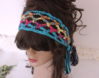 Crochet Headband, Boho Headband, Apparel Hair Accessories, Womens Headband, Hippie headband, boho Crochet accessories, woman christmas gift