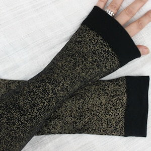 Black Gold Gloves, Gold Luminous Fingerless, Black Flexible Gloves, Black Gold Dot Fingerless, Women Accessories, Female Christmas Gift