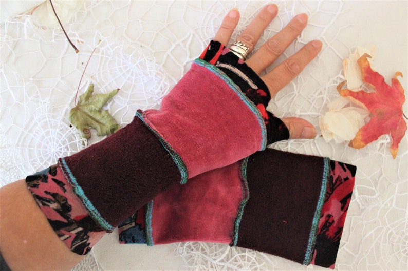 Pink Velvet Gloves Velvet Gloves Velvet Arm Warmers Velvet Etsy