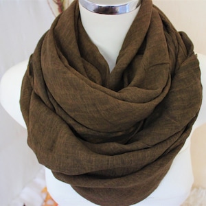 Men brown shawl Big size, Pure Cotton, Plus size shawl, cotton unisex shawl, Crinkled boho scarf, Gift for men and women, Gift for boyfriend