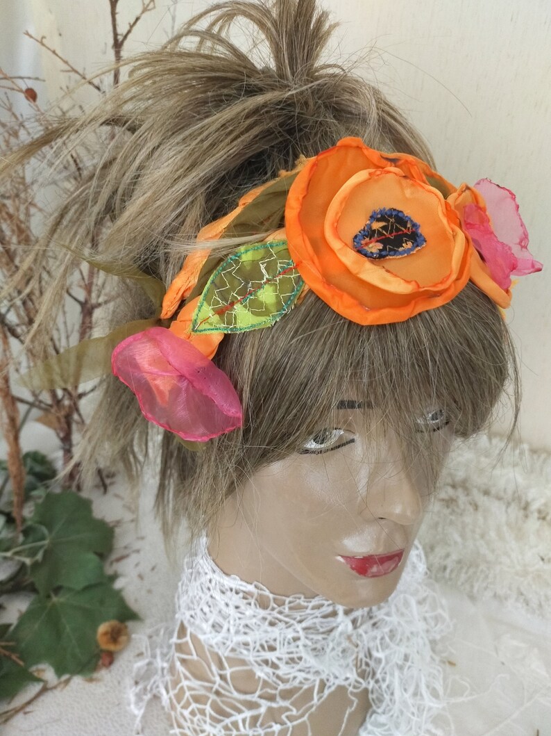 Orange Flowers Headband Women Headband Hippie Hair Band - Etsy