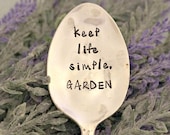 keep life simpe, GARDEN Garden Marker Upcycled Garden Markers Housewarming Gift Garden Decor Garden Gift