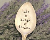 EAT SLEEP GARDEN Garden Marker Upcycled Garden Markers Housewarming Gift Garden Decor Garden Gift