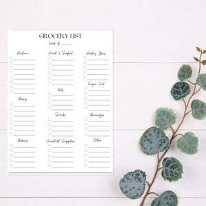 Grocery List Digital Print