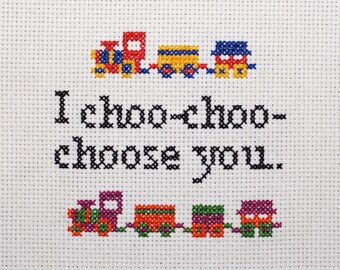 Choo-Choo-Choose You, with a picture of a train, sampler.