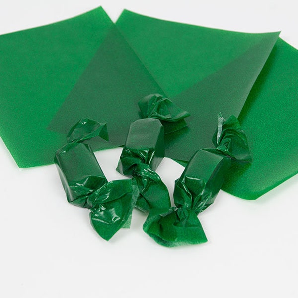 Green Caramel Wrappers or Taffy Wrappers, 4" x 5", Package of 100