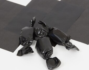 Black Caramel Wrappers or Taffy Wrappers, 4 x 5 in. - 1 lb. Package