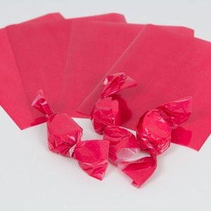 Red Caramel Wrappers or Taffy Wrappers, 4 x 5 in. - 1 lb. Package