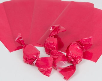 Red Caramel Wrappers or Taffy Wrappers, 4 x 5 in. - 1 lb. Package