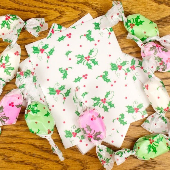 Holly Taffy Wrappers 4 x 5 in 1 lb. Package Etsy