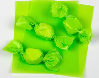 Pistachio Green Caramel Wrappers or Taffy Wrappers, 4 x 5 in. - 1 lb. Package