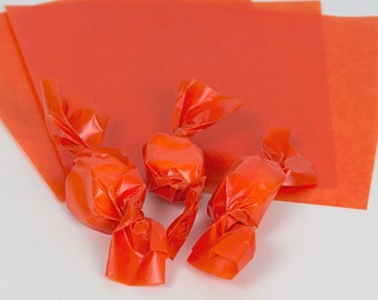 Orange Caramel Wrappers or Taffy Wrappers, 4" x 5", Package of 100